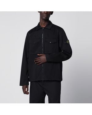 Stone Island Cotton Zip-Up Jacket - Black