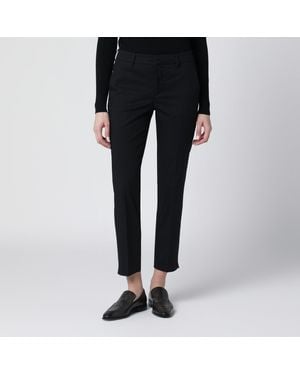 PT Torino Black Slim-fit Cotton-blend Trousers