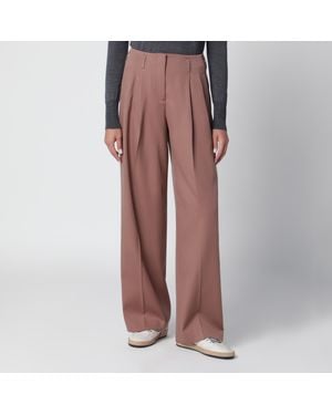 Golden Goose Straight-Leg Bronze Virgin Wool Pants - Pink