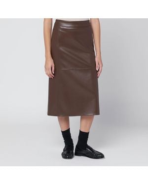 Max Mara Coated Fabric Skirt - Brown