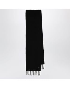 Ami Paris Ami De Coeur Wool Scarf - Black