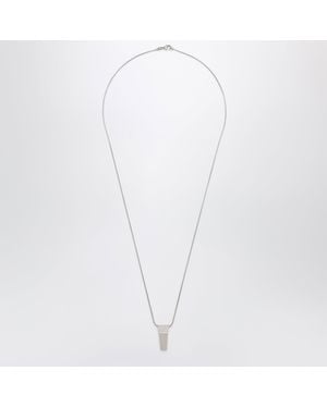 Rick Owens Collana Con Mini Ciondolo A Baule Palladio - Bianco