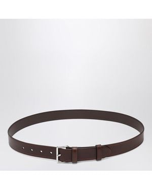 Prada Ceinture Couleur Ébène En Cuir Vieilli - Marron
