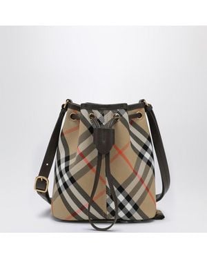 Burberry Secchiello piccolo con tracolla check - Multicolore