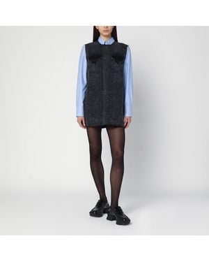 NAMACHEKO Dark Gray Mini Dress In Denim - Blue