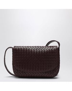 Bottega Veneta Braided Leather Shoulder Bag Mahogany - Brown