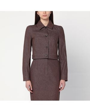 ジャケット Max Mara Cropped brown denim-effect jacket Denim-effect cropped jacket, brown | 