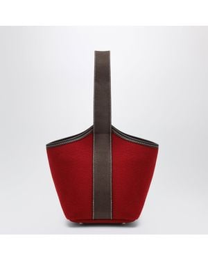 Rue de Verneuil Narita S Flannel Bucket Bag - Red