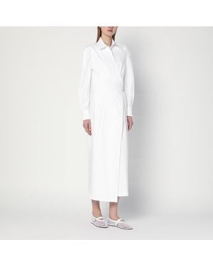 Max Mara Balzac Cotton Twill Dress in White | Lyst