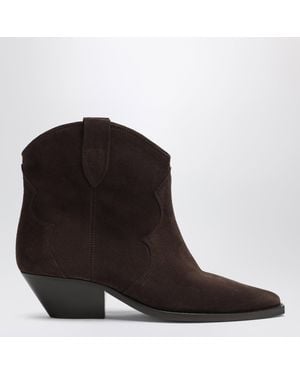Isabel Marant Dewina Suede Cowboy Boots - Black