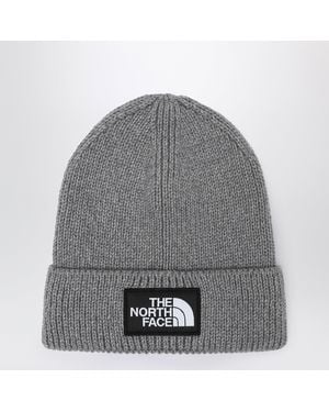 The North Face Berretto Grigio Con Patch Logo