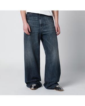 MM6 by Maison Margiela Wide Washed Denim Jeans - Blue