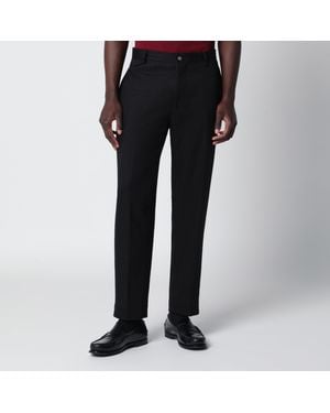Santaniello Cotton And Linen Trousers - Black