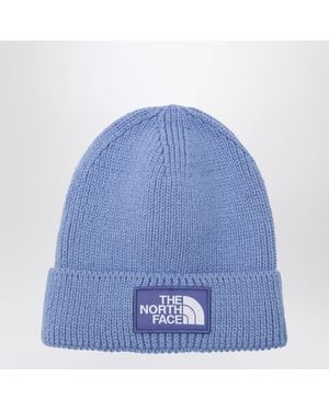 The North Face Berretto Color Indaco Con Patch Logo - Blu