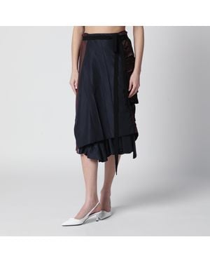 Prada Faille Patchwork Skirt - Black