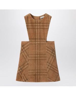 Burberry Latzhose Aus Cord Mit Check-Muster - Braun
