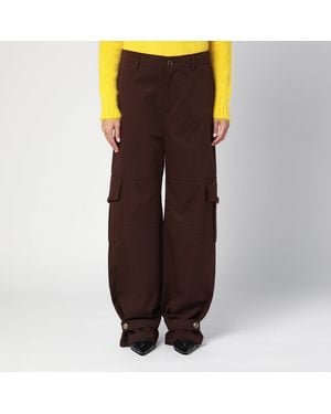 Moschino Wide Cargo Trousers - Brown