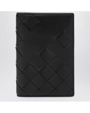 Bottega Veneta Intrecciato Flap Card Case - Black