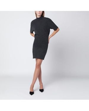 Jacquemus Dark Wool And Cashmere Dress - Black