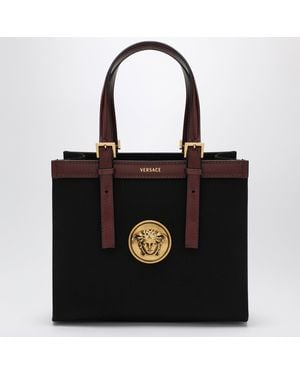 Versace Rivière Mini Canvas Shopper Bag - Black