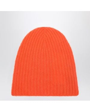 Roberto Collina Cashmere Ribbed Beanie - Orange