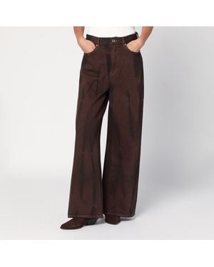 Ganni Wide-Leg Jeans - Brown
