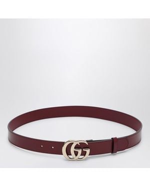 Gucci Cintura gg marmont in pelle ancora - Rosso