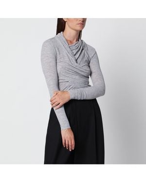 Source Unknown Draped Jersey Top - Grey