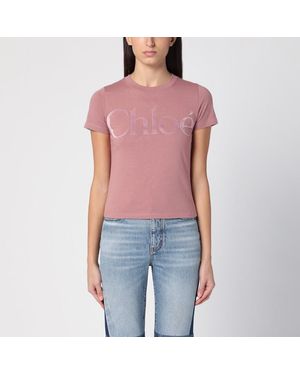 Chloé T-shirt in jersey di cotone - Rosso