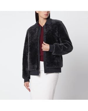 Miu Miu Sheepskin And Knit Blouson - Black
