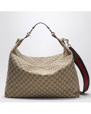 Gucci Große Brera Tasche Aus Gg-Canvas - Braun