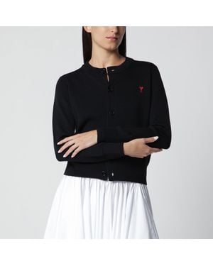 Ami Paris Ami De Coeur Cardigan - Black