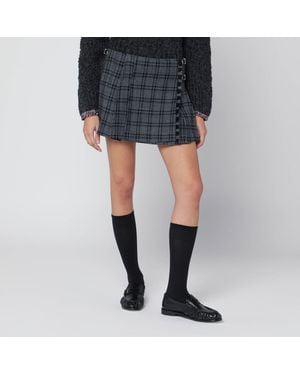 DURAZZI MILANO Check Kilt Mini Skirt - Black