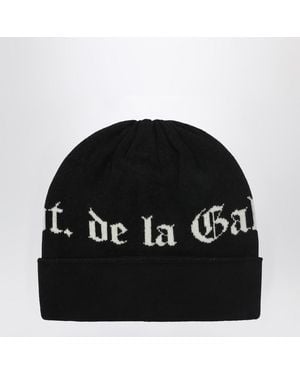 GALLERY DEPT. Schwarze Wollmütze Mit Logo-Intarsia