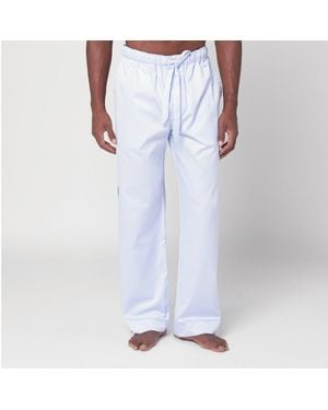 Tekla Pantalone pigiama azzurro chiaro - Bianco