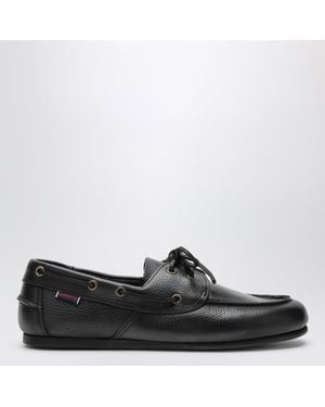 Sebago Owen Tumbled Leather Boat Shoes - Black