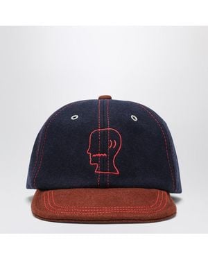 Brain Dead Flannel Visor Cap - Blue