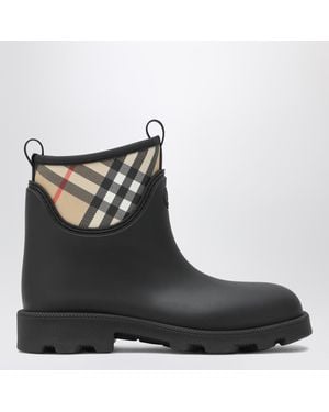Burberry Marsh Stamp Rubber Ankle Boots - Black
