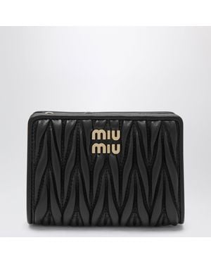 Miu Miu Small Matelassé Nappa Wallet - Black