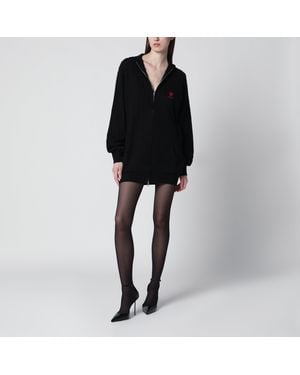 Balenciaga Schwarzes Mini-Cardigan-Kleid Aus Wolle