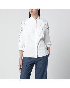 Valentino Camicia bianca con ricamo sangallo - Bianco
