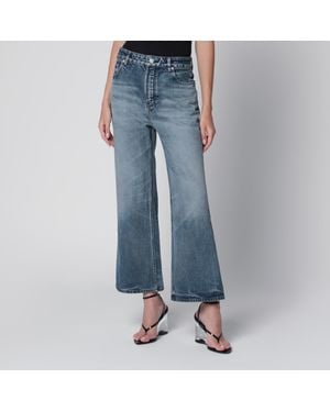Alaïa Flared Ankle-Length Denim Jeans - Blue