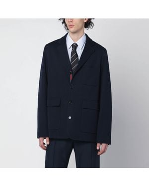 Gucci Single-Breasted Cotton Jersey Jacket - Blue