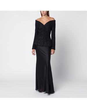 Self-Portrait Long Dress - Black
