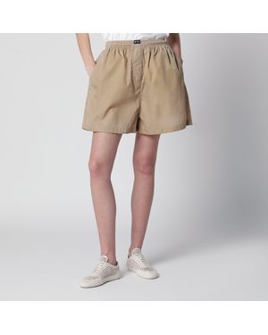 Prada Camel Re-Nylon Shorts - Natural