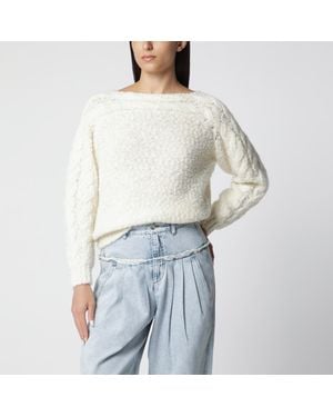 Isabel Marant Pull Écru En Mélange De Laine - Bleu