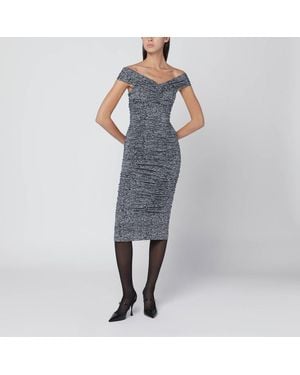 Dolce & Gabbana Diagonal Print Dress - Grey