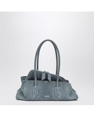 The Attico La Passeggiata Small Washed Denim Top Handle Bag - Blue