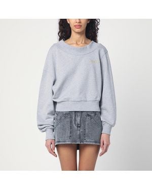 The Attico Mélange/ Sweatshirt With Cut Out - Gray