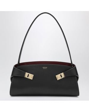Ferragamo Borsa A Spalla Hug East-West Nera/Borgogna - Nero